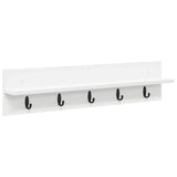 Wall-Mounted Coat Rack White 80 x 10,5 x 18 cm Engineered wood - Front View