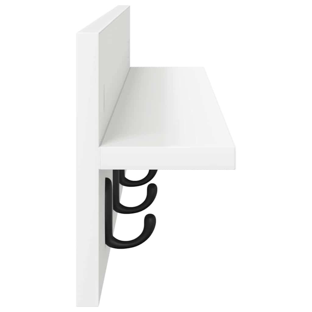 Wall-Mounted Coat Rack White 80 x 10,5 x 18 cm Engineered wood