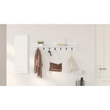 Wall-Mounted Coat Rack White 100 x 10,5 x 18 cm Engineered wood - Close-Up Angle