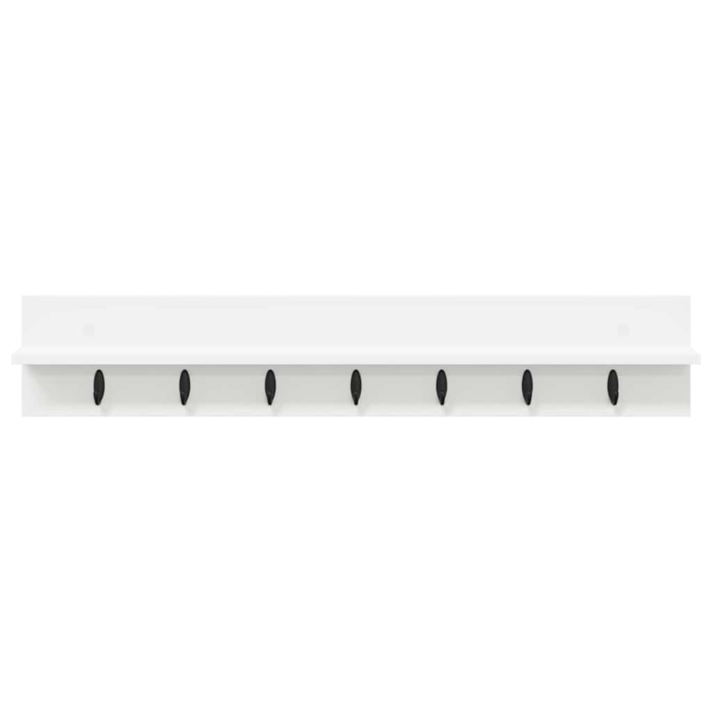 Wall-Mounted Coat Rack White 100 x 10,5 x 18 cm Engineered wood