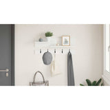 Wall-Mounted Coat Rack White 90 x 15 x 36 cm Engineered wood - Low Angle