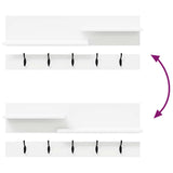 Wall-Mounted Coat Rack Wall-Mounted White 90 x 15 x 36 cm
