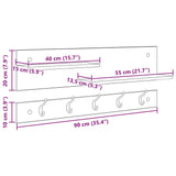 Wall-Mounted Coat Rack White 90 x 15 x 36 cm Engineered wood - Extra Image