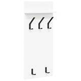 Wall-Mounted Coat Rack White 40 x 10 x 90 cm Engineered wood - Front View