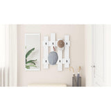 Wall-Mounted Coat Rack White 60 x 3 x 82 cm Engineered wood - Low Angle