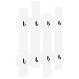 Wall-Mounted Coat Rack White 60 x 3 x 82 cm Engineered wood - Front View