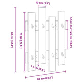 Wall-Mounted Coat Rack White 60 x 3 x 82 cm Engineered wood - Extra Image