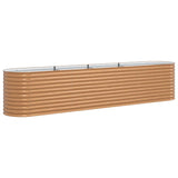 Garden Raised Bed Brown 400 x 80 x 81 cm Steel - Front View