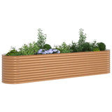 Garden Raised Bed Brown 400 x 80 x 81 cm Steel - Side View