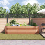 Garden Raised Bed Brown 320 x 80 x 81 cm Steel - Top-Down View