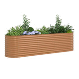 Garden Raised Bed Brown 320 x 80 x 81 cm Steel - Side View