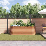 Garden Raised Bed Brown 240 x 80 x 81 cm Steel - Top-Down View