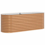 Garden Raised Bed Brown 240 x 80 x 81 cm Steel - Front View