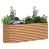 Garden Raised Bed Brown 240 x 80 x 81 cm Steel - Side View