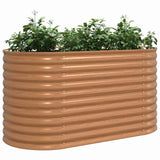 Garden Raised Bed Brown 160 x 80 x 81 cm Steel - Side View