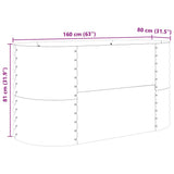Raised Bed Brown 160 x 80 x 81 cm Steel