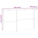 Garden Raised Bed Brown 160 x 80 x 81 cm Steel - Extra Image