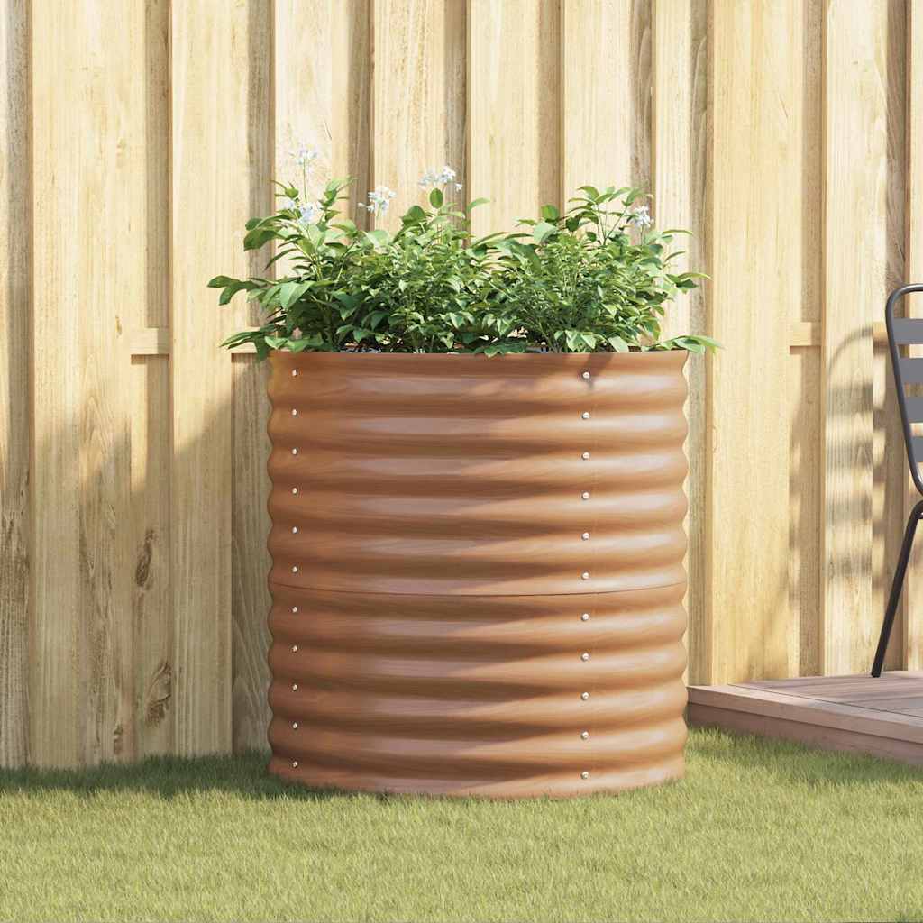 Garden Raised Bed Brown 80 x 80 x 81 cm Steel