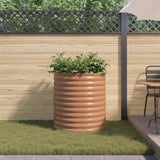 Garden Raised Bed Brown 80 x 80 x 81 cm Steel - Top-Down View