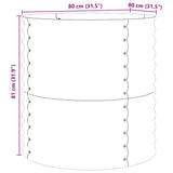 Garden Raised Bed Brown 80 x 80 x 81 cm Steel - Extra Image