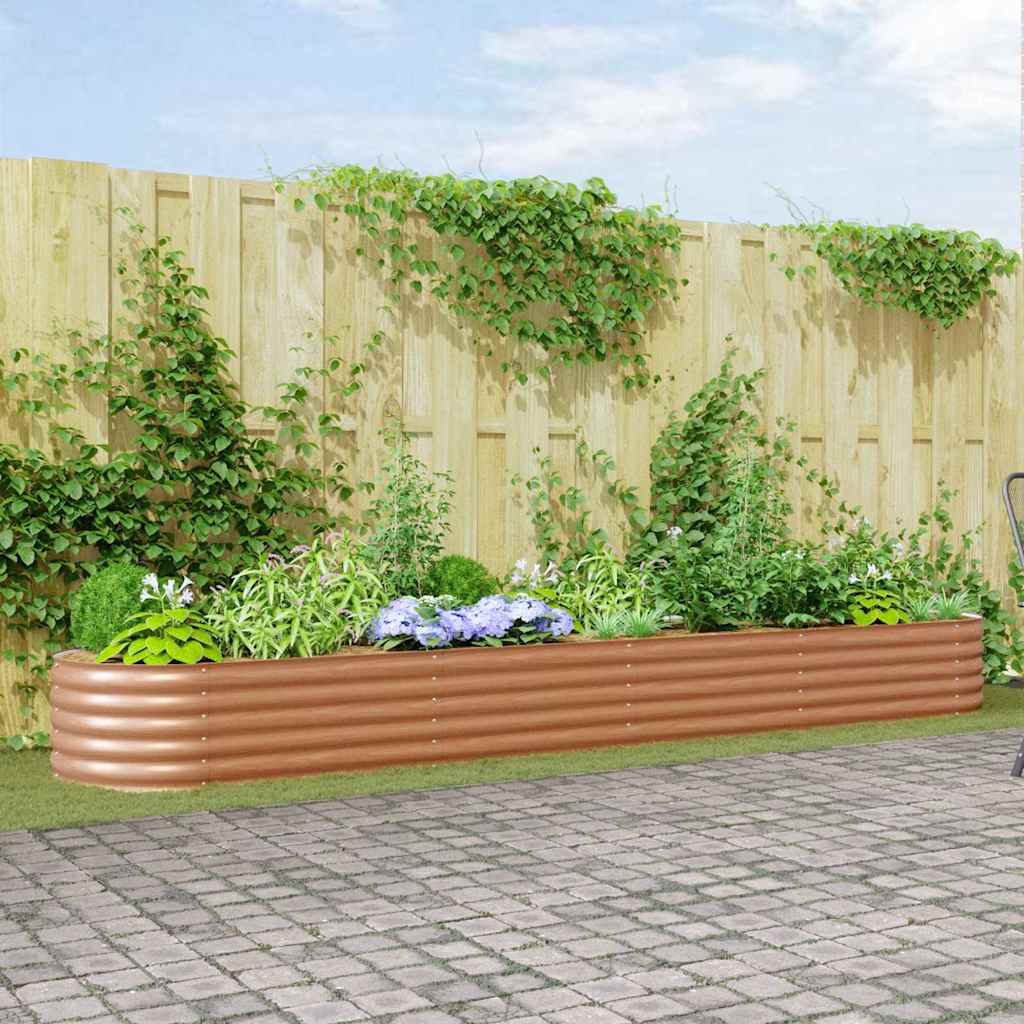 Raised Bed Brown 400 x 80 x 44 cm Steel