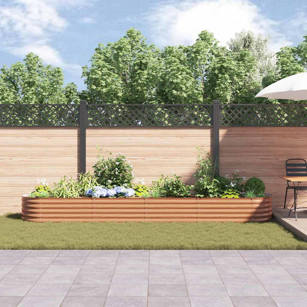 Raised Bed Brown 400 x 80 x 44 cm Steel