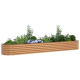 Garden Raised Bed Brown 400 x 80 x 44 cm Steel - Side View