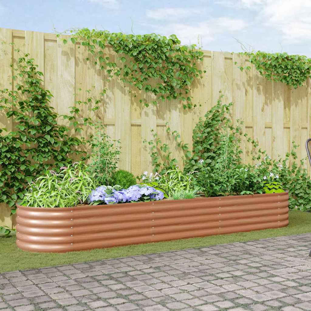 Garden Raised Bed Brown 320 x 80 x 44 cm Steel