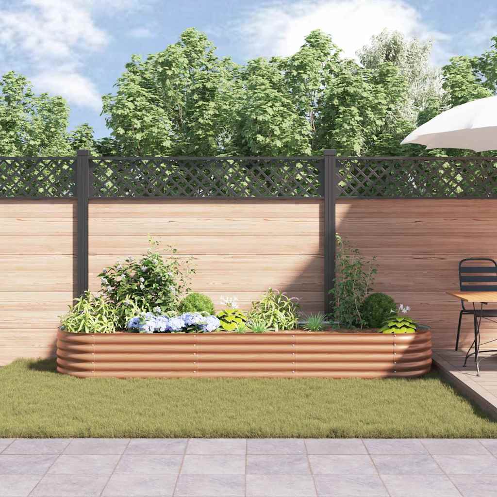 Raised Bed Brown 320 x 80 x 44 cm Steel