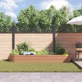 Raised Bed Brown 320 x 80 x 44 cm Steel
