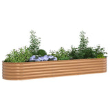 Garden Raised Bed Brown 320 x 80 x 44 cm Steel - Side View