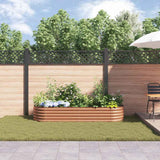 Garden Raised Bed Brown 240 x 80 x 44 cm Steel - Top-Down View