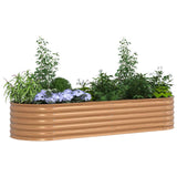 Garden Raised Bed Brown 240 x 80 x 44 cm Steel - Side View