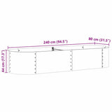 Raised Bed Brown 240 x 80 x 44 cm Steel