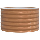 Garden Raised Bed Brown 80 x 80 x 44 cm Steel - Front View