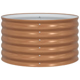 Garden Raised Bed Brown 80 x 80 x 44 cm Steel - Rear View