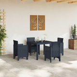 Garden Table Anthracite 100 x 100 x 73 cm Poly Rattan - Side View