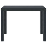 Garden Table Anthracite 100 x 100 x 73 cm Poly Rattan - Top-Down View