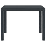 Garden Table Anthracite 100 x 100 x 73 cm Poly Rattan - 45-Degree Angle