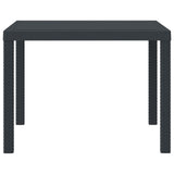 Garden Table Anthracite 100 x 100 x 73 cm Poly Rattan - Front View