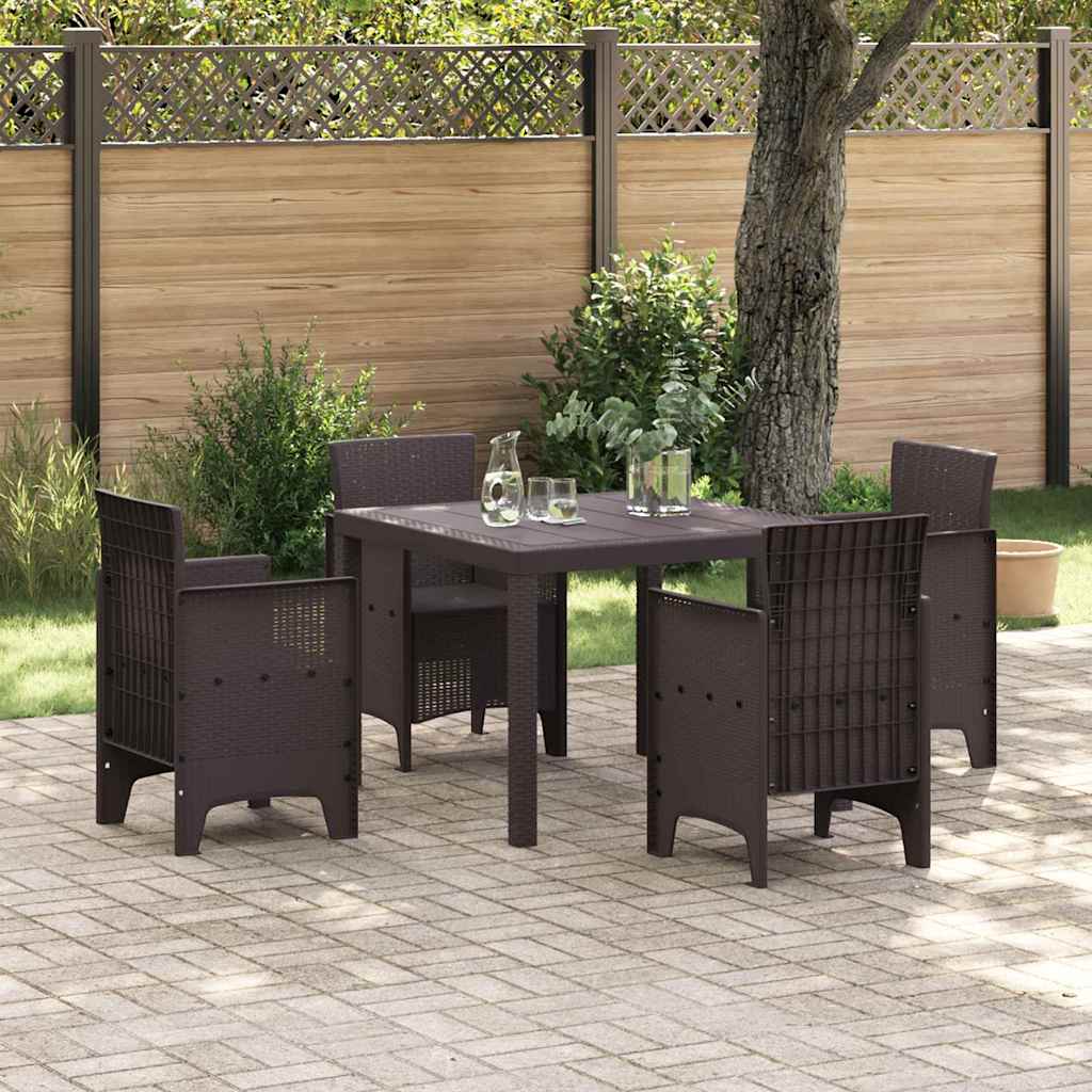 Garden Table Brown 100 x 100 x 73 cm Poly Rattan