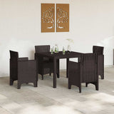 Garden Table Brown 100 x 100 x 73 cm Poly Rattan - Side View