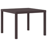 Garden Table Brown 100 x 100 x 73 cm Poly Rattan - Front View