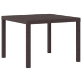 Garden Table Brown 100 x 100 x 73 cm Poly Rattan