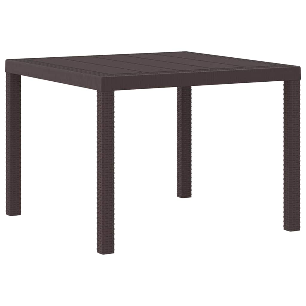 Garden Table Brown 100 x 100 x 73 cm Poly Rattan