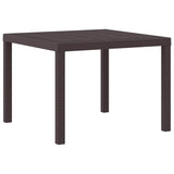Garden Table Brown 100 x 100 x 73 cm Poly Rattan - Top-Down View
