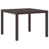 Garden Table Brown 100 x 100 x 73 cm Poly Rattan - Top-Down View