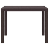 Garden Table Brown 100 x 100 x 73 cm Poly Rattan - 45-Degree Angle