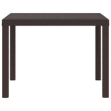 Garden Table Brown 100 x 100 x 73 cm Poly Rattan