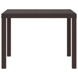 Garden Table Brown 100 x 100 x 73 cm Poly Rattan - Front View